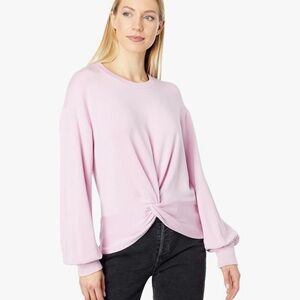 Sundry Lavender Twist Front Sweatshirt